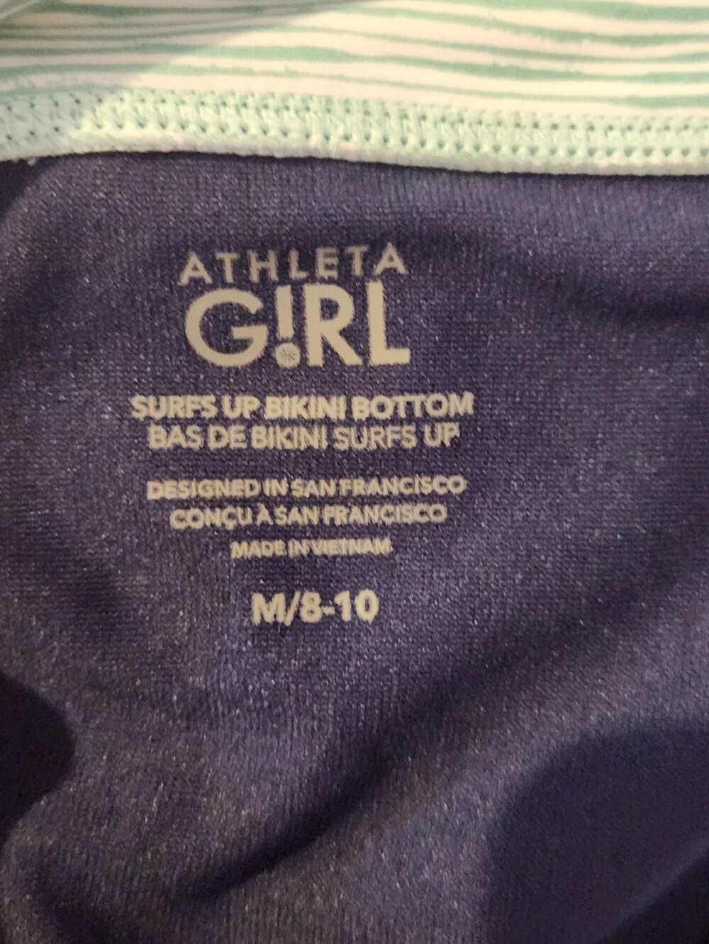 Athleta Girl Floral Two-Piece Swim Set in Aqua and Navy - Picture 3 of 4